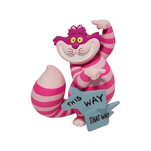 Enesco Alice in Wonderland Disney Showcase Cheshire Cat This Way Miniature Figurine, 3.35 Inch, Multicolor