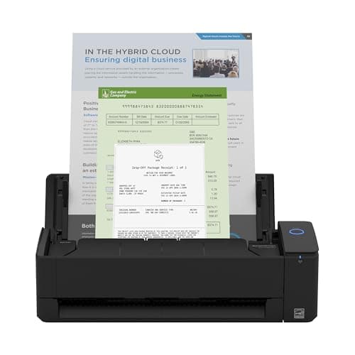 ScanSnap iX1300 Compact Wireless or USB Double-Sided Color Document, Photo & Receipt Scanner with Auto Document Feeder and Manual Feeder for Mac or PC, Black