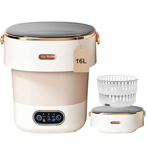 Portable Washing Machine,Mini Washer 16L Upgraded With Spin Basket,Small Clothes Folding Washing Machine Of Underwear, Baby And Small Clothes,Suitable For Home Apartments Dormitories, Hotels Khaki