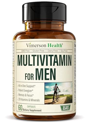 Multivitamin for Men - Daily Mens Multivitamins & Multiminerals with Vitamin A, C, D, E, B12, Zinc & More Essential Vitamins for Men - Mens Vitamins for Energy, Focus, and Mens Health. 60 Capsules