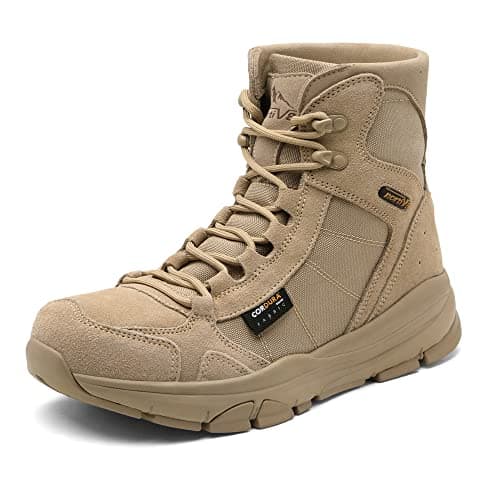 NORTIV 8 Men's Lightweight Military Tactical Work Boots Outdoor Motorcycle Breathable Combat Boots SNMT221M Sand Size 11 M US