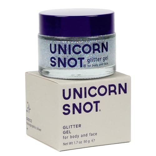 Unicorn Snot Face & Body Glitter Gel - Cosmetic-Grade Holographic Glitter - Stocking Stuffers for Women, Gifts for Teen Girls - Safe for Face, Easy Application & Removal -Silver Glitter, 1.7oz (Disco)