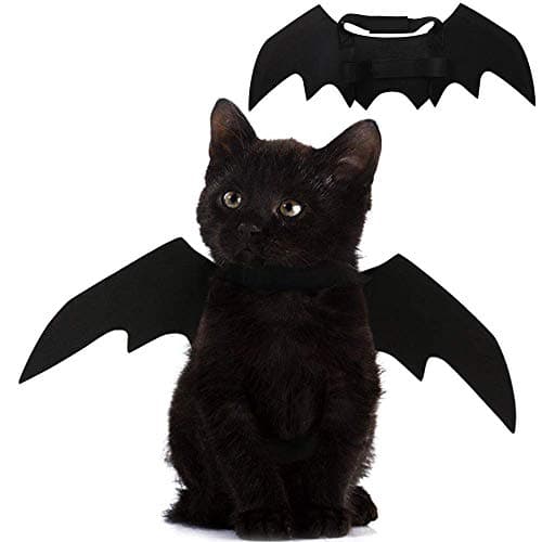 Pet Cat Bat Wings for Halloween Party Decoration, Puppy Collar Leads Cosplay Bat Costume,Cute Puppy Cat Dress Up Accessories