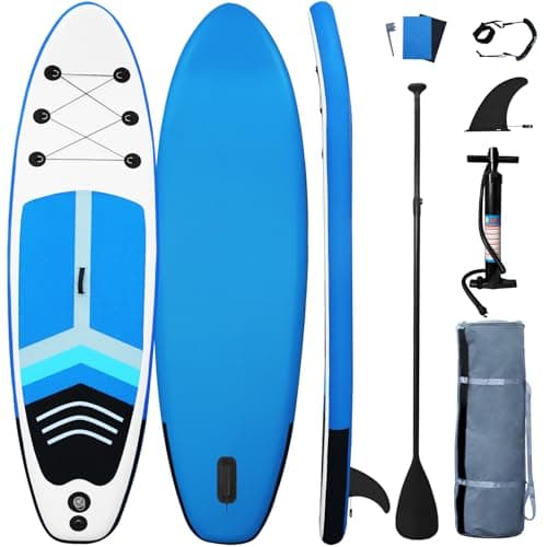 GZKYYLEGS Stand Up Paddle Board, Yoga Board with Durable SUP Accessories & Carry Bag - Wide Stance, Surf Control, Non-Slip Deck, Leash, Paddle and Pump for Youth & Adult