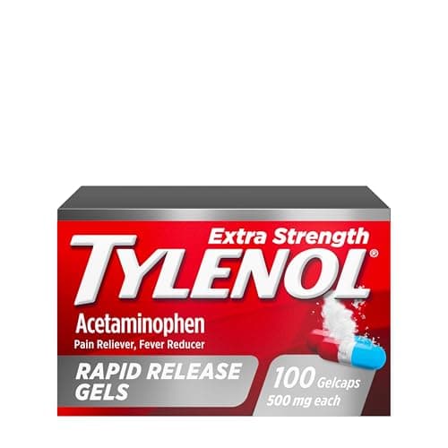 Tylenol Extra Strength Acetaminophen Rapid Release Gels, Pain Reliever & Fever Reducer, 100 ct