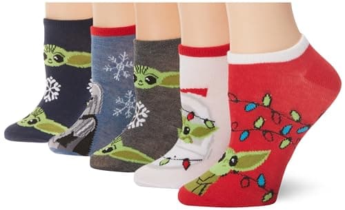 STAR WARS Women's The Mandalorian Holiday 5 Pack No Show Socks