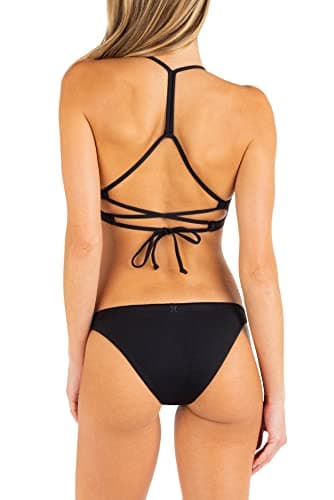 Hurley womens Solid Moderate Bikini Bottoms, Black, Small US