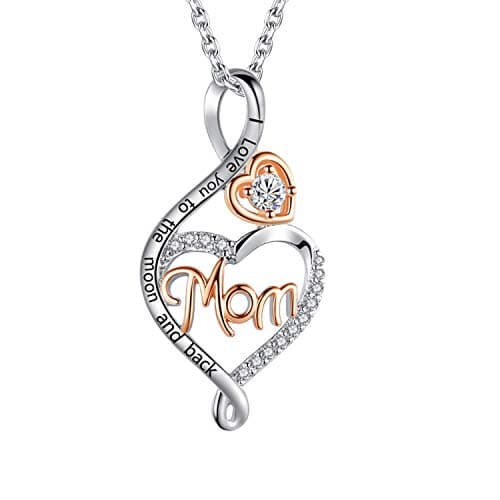 BFF&UNICORN Christmas Gifts for Mom, Sterling Silver Heart Infinity Necklaces for Women Wife,Birthday Mothers Day Jewelry Gifts for Mom from Daughter Son