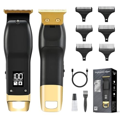 Elehomyou Beard Trimmer for Men - Rechargeable Men's Hair Clippers & Razor, Cordless Hair Trimmer for Face, Neck, Groin & Manscaping, Ideal Gift for Men, Black