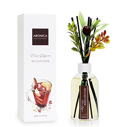 Aronica Reed Diffusers for Home, Fall Bathroom Decor, Home Fall Scents Potpourri Diffuser, Aesthetic Room Decor, Apartment House Air Fresheners, Apple Cinnamon Scented Sticks, Bedroom Essentials