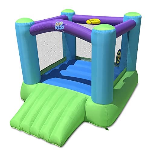 Action Air Bounce House - Inflatable Bouncing House with Blower for Indoor & Outdoor - Jump Bouncy Castle with Slide - Durable Sewn and Extra Thick, Love for Kids (3-5 Years)