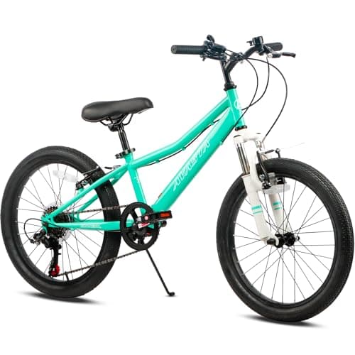 AVASTA 20'' Big Kids Mountain Bike for Age 6 7 8 9 10 11 12 Years Old Boys Girls Teen with Suspension Fork Front & Rear Dual Hand Brakes 6 Speeds Drivetrain, Mint Green