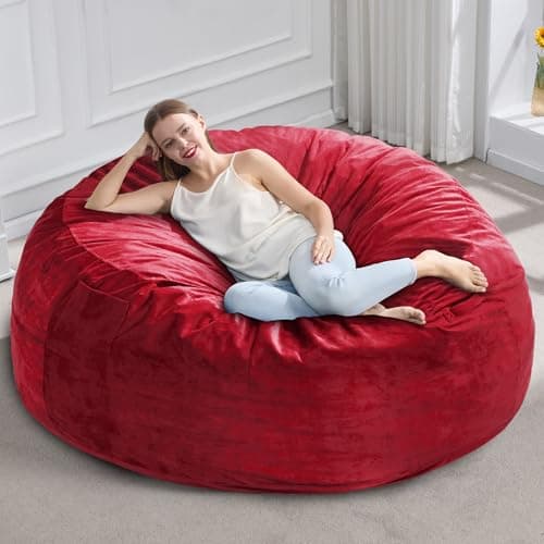 Hobestluk 5FT Bean Bag Chair Giant Bean Bag Chairs for Adults Large Bean Chairs with Removable Cover, Beanbag Chair with Filler, Adult Bean Bag Chairs for Living Room, Bedroom
