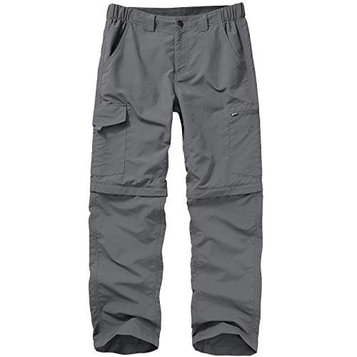 Mens Hiking Pants Convertible boy Scout Quick Dry Lightweight Zip Off Outdoor Fishing Travel Safari Pants,6226,Grey,34