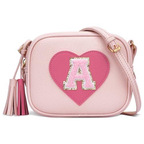 KKXIU 2 3 4 5 6 7 8 9 10 Year Old Girl Gift Kids Purse Toddler Wallet Crossbody Bag with Tassel(Pink-A)