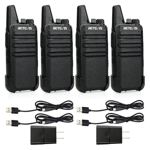 Retevis RT22 Two Way Radio Long Range Rechargeable,Portable 2 Way Radio, USB-C Charging, Handsfree Walkie Talkies for Adults Cruise Hiking Camping(4 Pack)