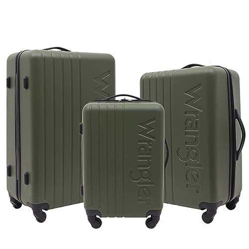 Wrangler Quest Luggage Set, Olive Green, 3 Piece Set (30"/26"/22")