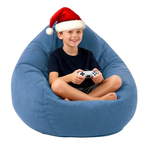 LPMOERA Bean Bag Chair Memory Foam Bean Bag Chairs for Kids/Teens with Filling Round Kids Bean Bag Chair for Living Room Bedroom College Dorm Reading Chair