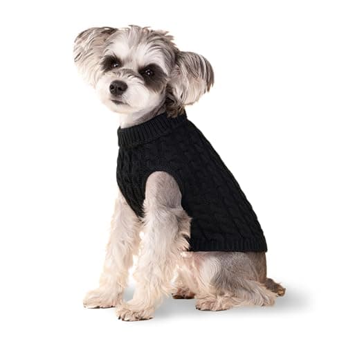 Dog Pullover Sweater Cozy Small Dog Warm Winter Sweater Black S for Bulldog, Poodle, Yorkshire, Cocker Spanie etc.
