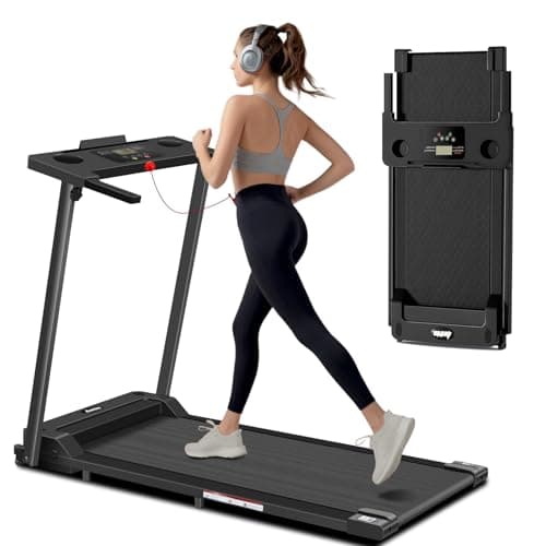 Aorapulse Portable Treadmill, Foldable Treadmills for Home, Small Folding Treadmill for Home Office with 300 LBS Capacity, Walking Running Exercise Electric Compact Treadmill with LED Display