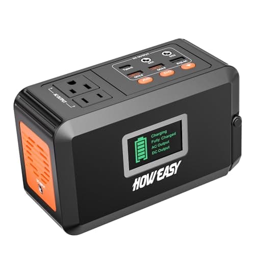 HOWEASY Portable Power Station,120W(240W Peak) Solar Generator,88Wh Lithium Battery Power with 110V AC Outlet/DC/USB/LED Light for Outdoor Camping Trip Hunting Emergency(Solar Panel Optional)
