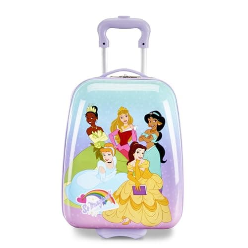 American Tourister Disney Princess Kids Carry-On Luggage, Hardside With Single Spinner Wheels