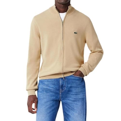 Lacoste Men's Core Collection Regular Fit Turtle Neck Long Sleeve Classic Sweater, Viennese, Large