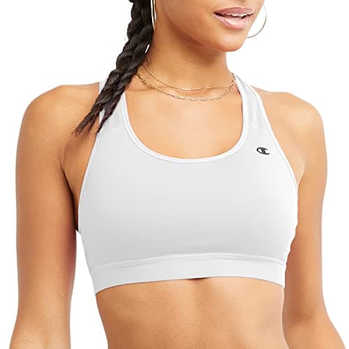 Champion, Compression, Moisture Wicking, High-Impact Sports Bra for Women, White, Large