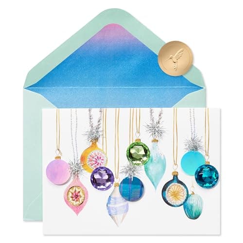 Papyrus Colorful Christmas Card with Ombre Ornaments, Perfect for Anyone (Joyful Wishes)