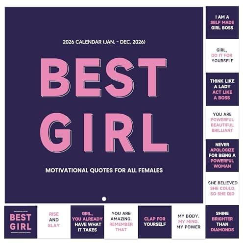 2026 Wall Calendar – 12 Monthly Inspirational Calendar 2026 for Woman, Jan. 2026 - Dec 2026, 12" x 24" (Open), Daily Motivational Quotes with Hanging Hole, Premium Paper, Great Gift Choice