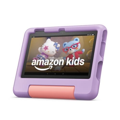 Amazon Fire 7 Kids tablet (newest model) ages 3-7. Top-selling 7" kids tablet on Amazon. Includes ad-free and exclusive content, easy parental controls, 10-hr battery, 16 GB, Purple