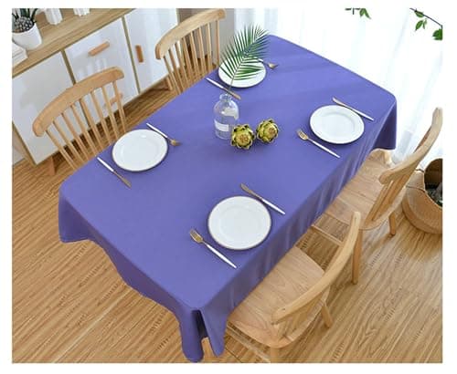 Gualiy Tableclothes Square, Table Cloth 140 x 180cm Solid Color Table Cover Protector for Kitchen Outdoor Indoor, Purple