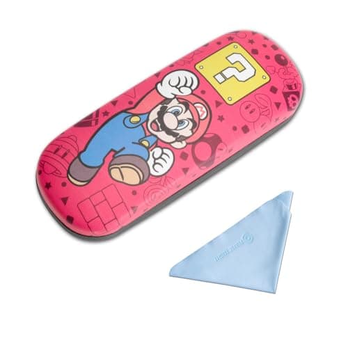PERFECTSIGHT Hard Shell Eyeglasses Case, Kawaii Protective Glasses Case for Kids, Cute Eyeglass Case for Women Men Girls (Red-M)