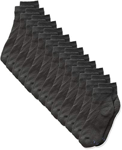 Hanes Boys Socks, Double Tough Cushioned Ankle And No Show, 12-pair Packs Athletic-socks, Ankle - Black - 12 Pack, Large US