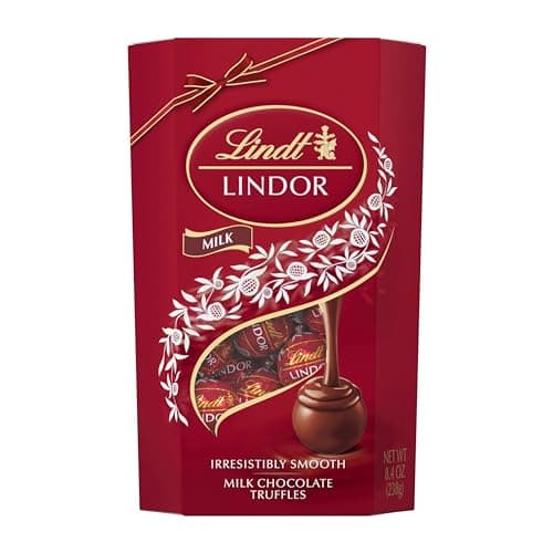 Lindt LINDOR Milk Chocolate Candy Truffles Gift Box, 8.4 oz.