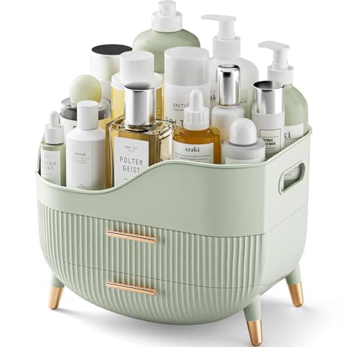 Pajiriona Makeup Organizer with Drawers,Skincare Organizer for Vanity,Storage Box with Handle,Large Cosmetic Display case for Dresser, Bathroom Countertop