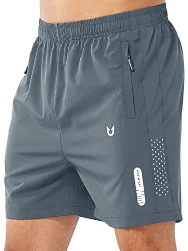 NORTHYARD Men's Athletic Running Shorts Quick Dry Workout Shorts 7"/ 5"/ 9" Lightweight Sports Gym Basketball Tennis Hiking Exercise COOLGREY-5inch L