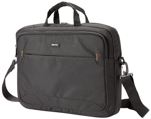 Amazon Basics 17.3-Inch Laptop Shoulder Bag, Fits Dell, HP, ASUS, Lenovo, MacBook Pro and more, Black