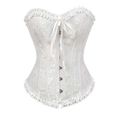 Womens Corset Tops For Women Waist Trainer Belt Plus Size Lingerie White Corsets Bustier XL