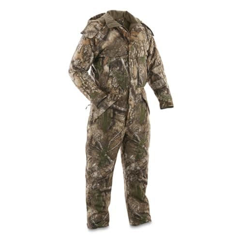 Guide Gear Men's Dry Waterproof Hunting Coveralls with Hood, Insulated Camo Hunt Overalls RT APX 2XL