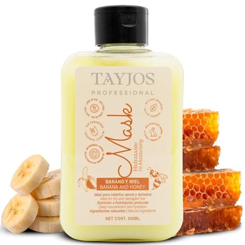 TAYJOS PROFESSIONAL Banana Hair Mask with Honey – Intensive Hydrating Hair Mask for Dry or Treated Hair – Natural Banana Extract – Hair Protein Mask – 10.14 fl oz