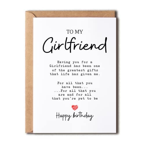 To My Girlfriend - Girlfriend Birthday Card - Girlfriend Is The Greatest Gifts In My Life - Birthday Card For Girlfriend - Gift For Girlfriend Card