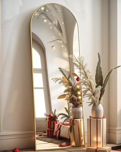 BEVERDY Arched Full Length Mirror - 18"58" Floor & Wall Mounted Mirror for Bedroom & Living Room, Gold