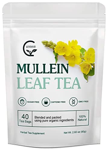 Mullein Leaf Tea Bags - Lungs Cleanse and Respiratory Support, Herbal Teas, Caffeine Free, 40 Tea Bags