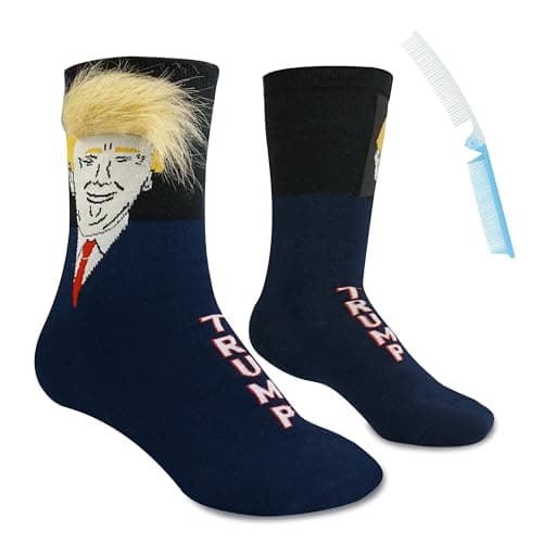 Trump Socks Men Women 2024 - Trump Socks with Hair, Novelty Trump Merchandise Funny Gift