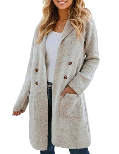 CiCiBird Women Fall Winter Long Cardigan Sweater Trendy Knit Jacket Coat Dressy Blazer Coatigan Apricot M