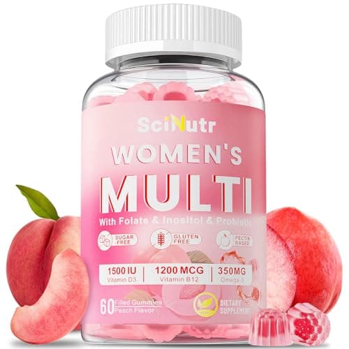 Methylated Multivitamin for Women Gummies with Calcium, Magnesium, Zinc, Vitamin A, C, D3, E, K2, B Complex, Folate, Biotin - Multi Vitamins & Minerals for Energy, Immune Support,and Strengthen Bone