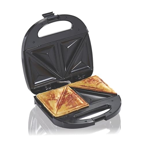 Hamilton Beach Electric Sealed Sandwich Maker Grill with Nonstick Plates, Makes Stuffed French Toast, Omelets, Compact & Easy to Store, Black (25430)