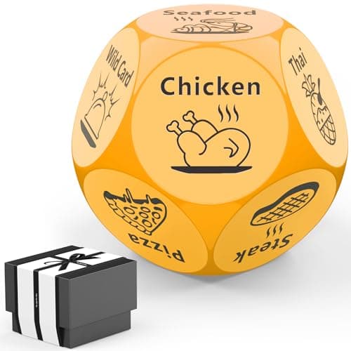 Valentines Day Gifts for Him Her Women Daughter Mom, Date Night Food Dice, Couple Mens Valentines Gifts for Him Her Husband Wife, Anniversary Birthday Gifts for Men Women (Yellow)