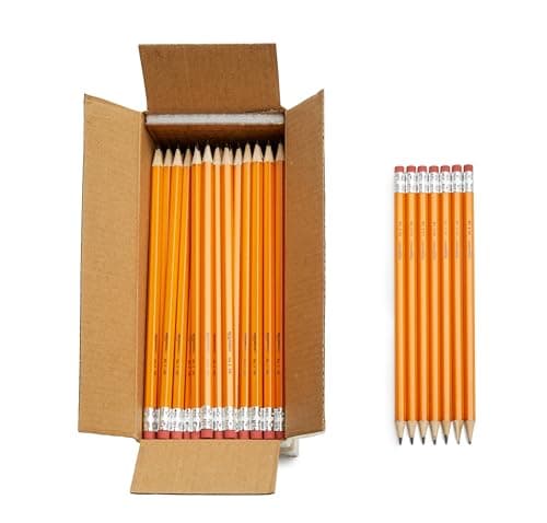 Amazon Basics Wood-Cased #2 Pencils, Pre-sharpened, HB Lead Bulk Box, 150 Count, Yellow